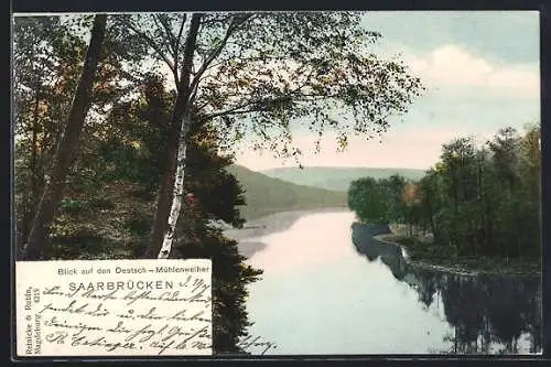 AK Saarbrücken, Blick auf den Deutsch-Mühlenweiher