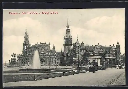 AK Dresden, Katholische Hofkirche und Königliches Schloss