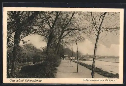 AK Eckernförde, Ostseebad, Wallpromenade am Südstrand