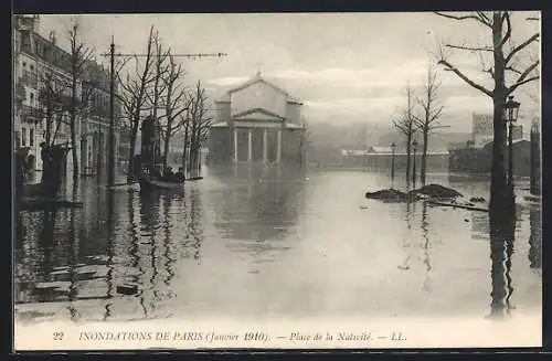 AK Paris, inondations 1910, place de la Nativité, Hochwasser