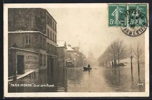 AK Paris, Quai de la Rapee inonde