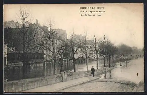 AK Paris, Crue de la Seine 1910, Quai de Passy, Ortspartie bei Hochwasser