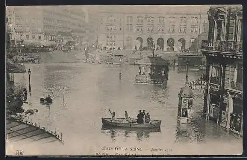 AK Paris, Crue de la Seine 1910, Bahnhof bei Hochwasser