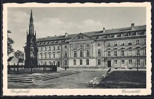 AK Greifswald, Universität mit Denkmal