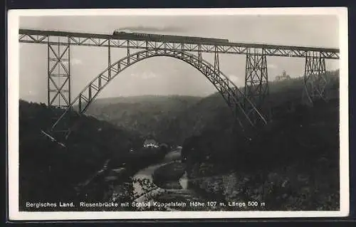 AK Müngsten /Bergisches Land, Riesenbrücke mit Schloss Küppelstein