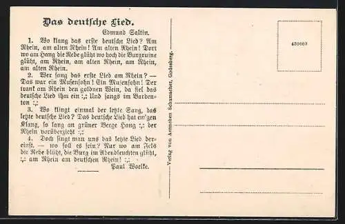 AK Godesberg, Gasthaus Aennchen-Haus und die Godesburg, Aennchen 64 Jahre alt