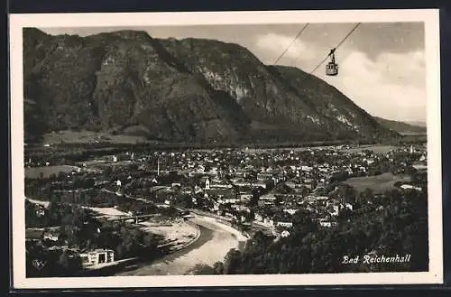 AK Bad Reichenhall, Teilansicht mit Seilbahn auf den Predigerstuhl