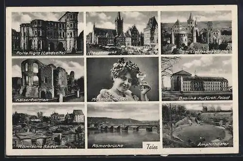 AK Trier, Hauptmarkt, Römerbrücke, Porta Nigra