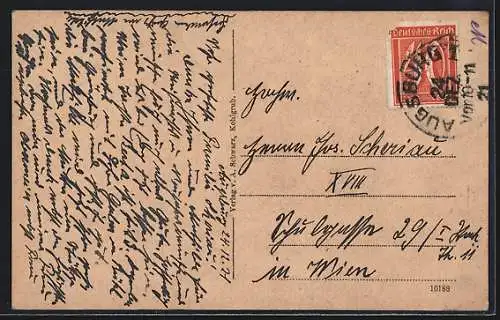 Künstler-AK Kohlgrub, Ortsansicht mit Saulgrub, Altenau und Lorsachtal