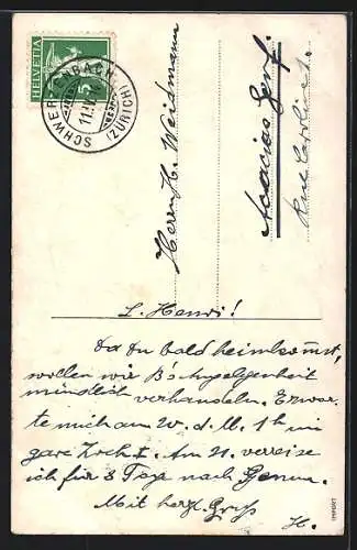 Präge-AK Osterküken am Osterkorb, Ostergruss