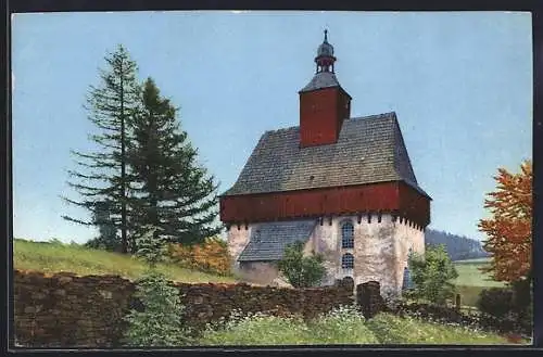 AK Gross-Rückerswalde, Blick zur Kirche