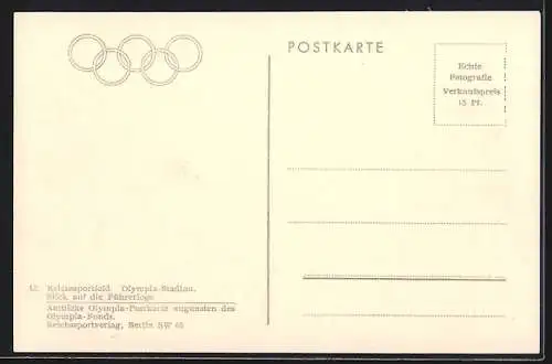 AK Berlin, Reichssportfeld, Olympiade 1936, Stadion, Blick zur Führerloge