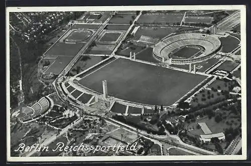 AK Berlin, Reichssportfeld aus der Vogelschau