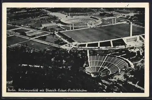 AK Berlin, Reichssportfeld mit Dietrich-Eckhart-Freilichtbühne