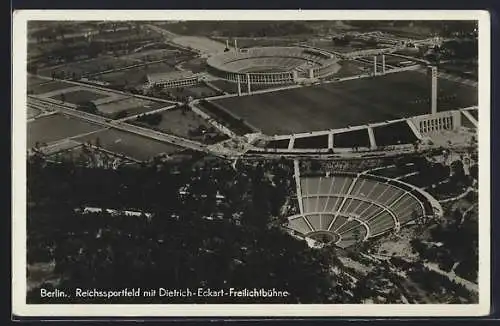 AK Berlin, Reichssportfeld mit Dietrich-Eckhart-Freilichtbühne