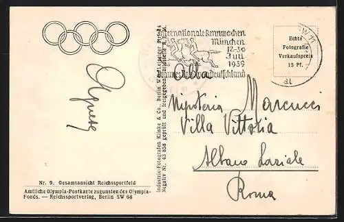 AK Berlin, Gesamtansicht Reichssportfeld mit Olympia-Stadion