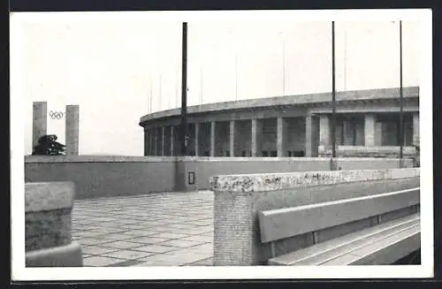 AK Berlin-Westend, Reichssportfeld, Olympiastadion vom Schwimmstadion gesehen