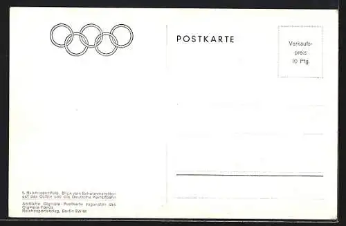 AK Berlin-Westend, Reichssportfeld, Olympiastadion vom Schwimmstadion gesehen