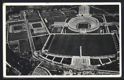 AK Berlin, Luftaufnahme des Reichssportfeld, Olympiastadion