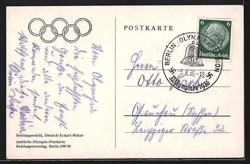 AK Berlin, Reichssportfeld, Dietrich-Eckardt-Bühne, Olympia
