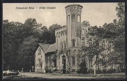 AK Binz /Ostsee, Hotel Granitz mit Strasse