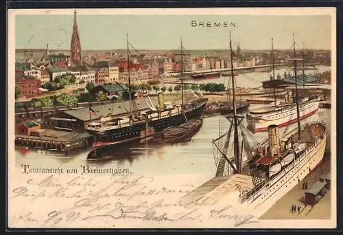 Lithographie Bremerhaven, Totalansicht