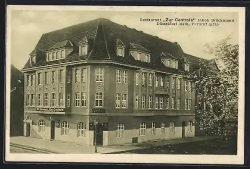 AK Düsseldorf-Rath, Blick aufs Restaurant Zur Centrale