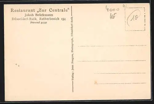 AK Düsseldorf-Rath, Blick aufs Restaurant Zur Centrale