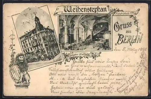 AK Berlin, Gasthaus Weihenstephan in der Friedrichstrasse 176 /7