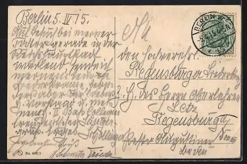 AK Berlin-Tiergarten, Reichstagsgebäude, Reichsfahne und Wappen-Einigkeit macht stark