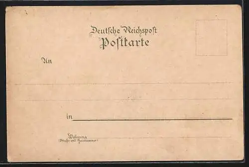 Lithographie Trechtingshausen, Burg Rheinstein