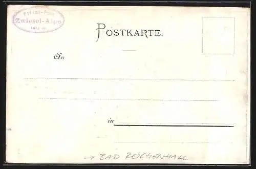Künstler-AK Bad Reichenhall, Zwieselalp mit dem Kaiser Wilhelm-Haus