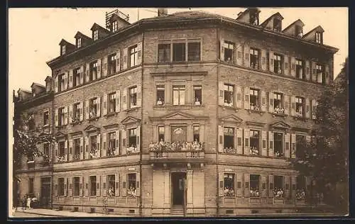 AK Karlsruhe, Die Luisenschule in der Otto Sachsstr. 5, Ecke Mathystr.