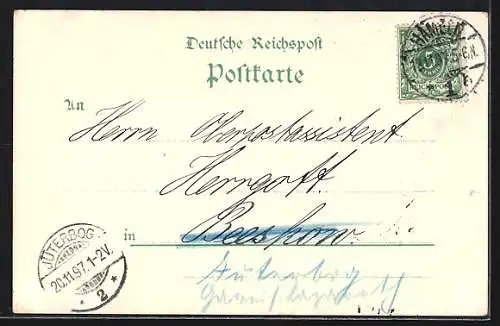 Lithographie Hameln, Der Rattenfänger von Hameln, Klüt-Thurm