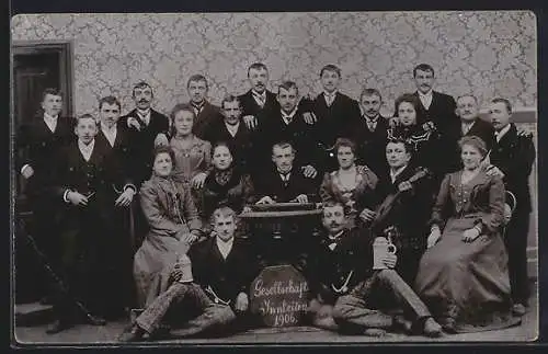 AK Innleiten, Gruppenbild der Gesellschaft mit Instrumenten 1906