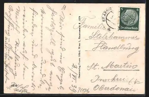 AK Engelhartszell a. d. Donau, Blick zum Kloster