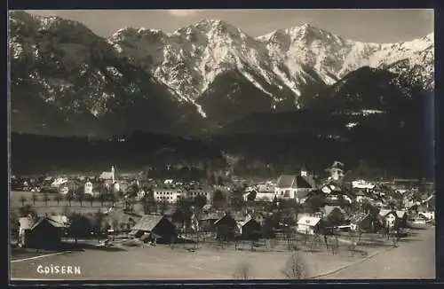 AK Goisern, Ortsansicht von einen Berg aus