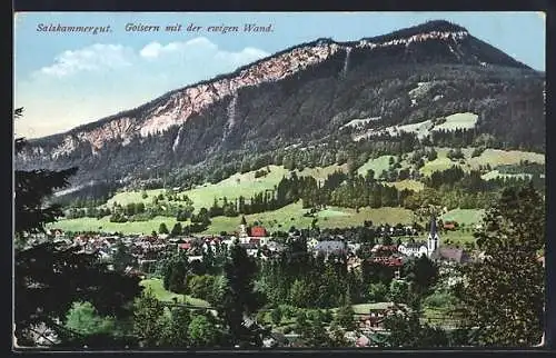 AK Goisern i. Salzkammergut, Ortsansicht mit der ewigen Wand