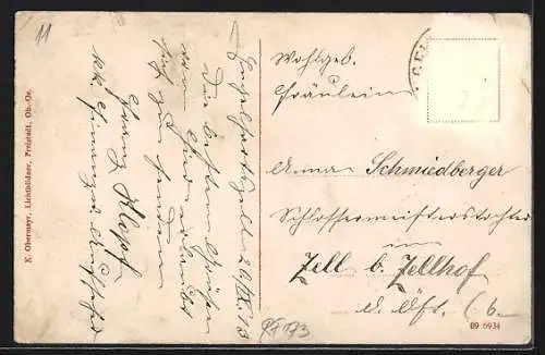 AK Engelhartszell a. D., Gesamtansicht von einen Berg aus