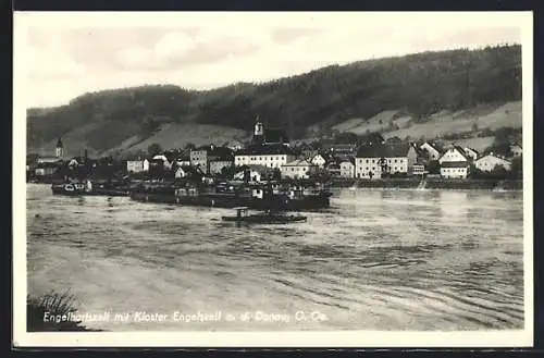 AK Engelhartszell a. d. Donau, Ortsansicht mit Kloster Engelszell