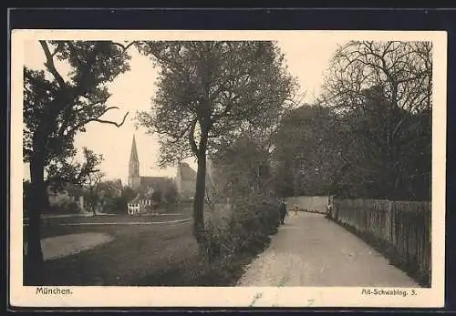 AK München-Alt-Schwabing, Weg zur Kirche