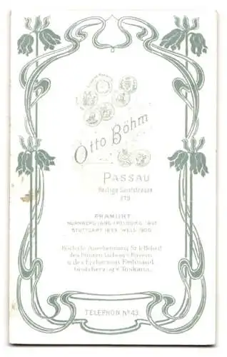 Fotografie Otto Böhm, Passau, Heilige Geiststrasse 379, Soldat in Uniform mit Schützenschnur und Orten, Vollbart