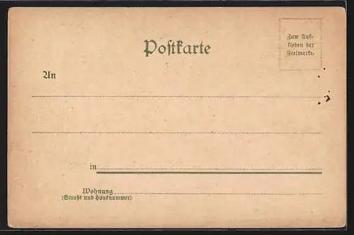 Lithographie Berlin, Börse in der Burgstrasse, Strassenbahn