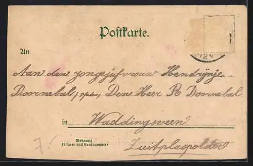 Lithographie Magdeburg, Am Hasselbachplatz, Strassenbahn