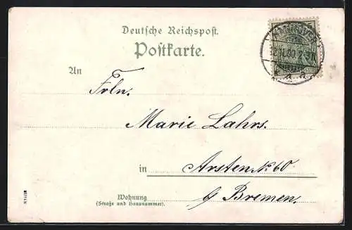 Lithographie Hannover, Leibnitzhaus, Beguinenthurm, Alte Canzlei