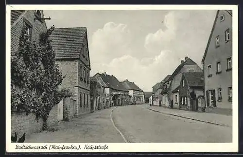 AK Stadtschwarzach /Mainfranken, Blick in die Hauptstrasse