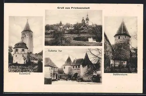 AK Prichsenstadt, Schäfersturm, Eulenturm, Äusseres Tor