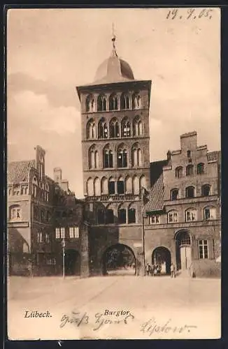 AK Lübeck, Blick zum Burgtor