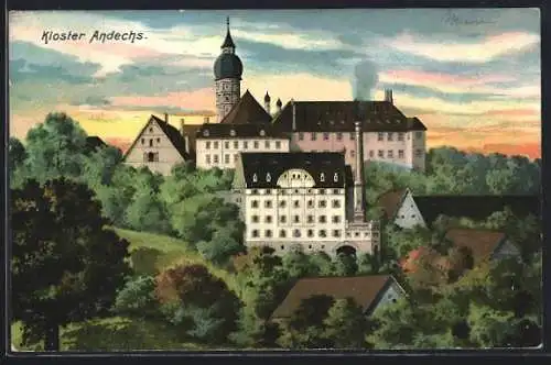 Künstler-AK Andechs, Kloster Andechs