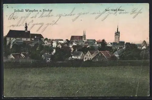 AK Wimpfen a. Neckar, Teilansicht mit Bad Hotel Ritter